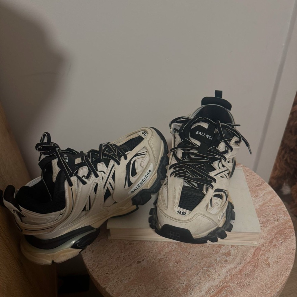 Balenciaga Cream and Black Track Shoes